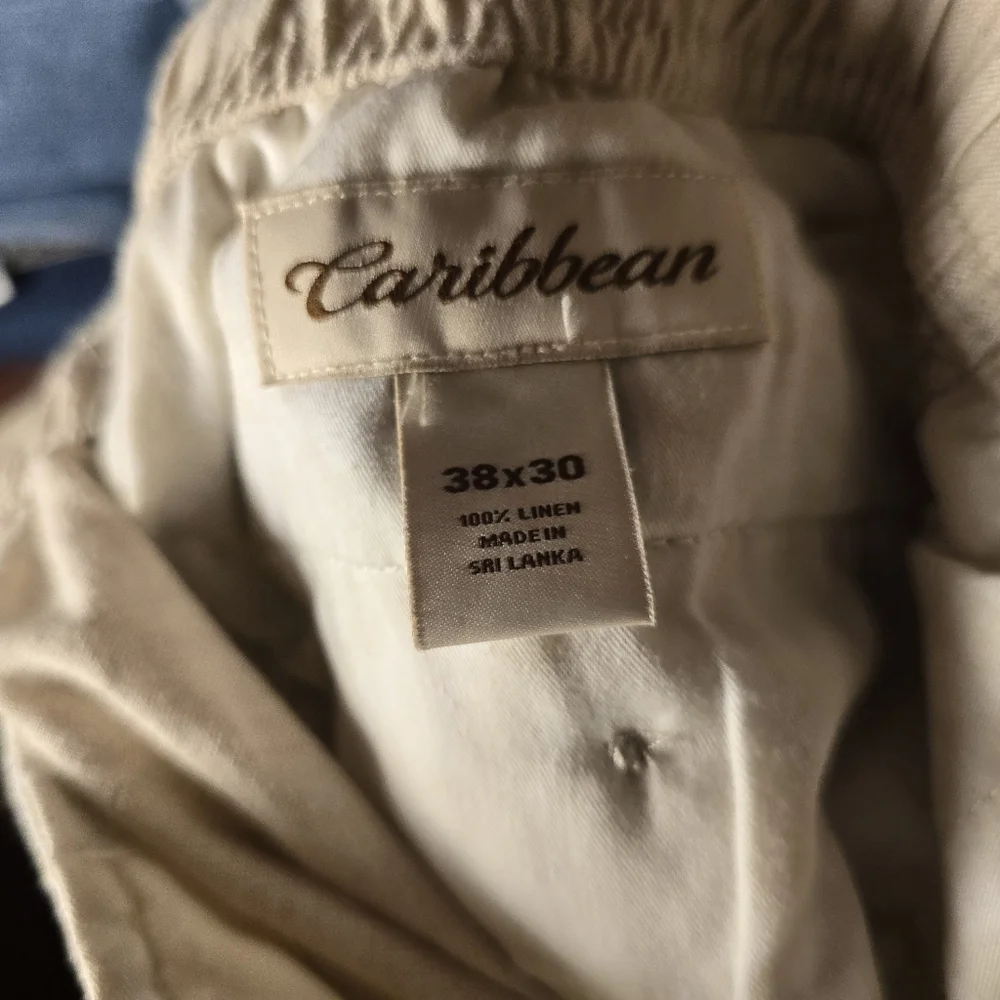 Caribbean Linen Beige Cargo Pants 38x30